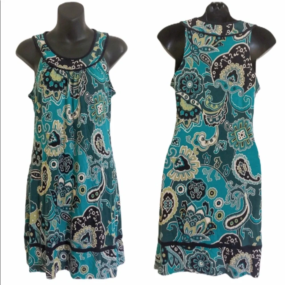 Banana Republic Green Paisley Dress - Picture 1 of 4